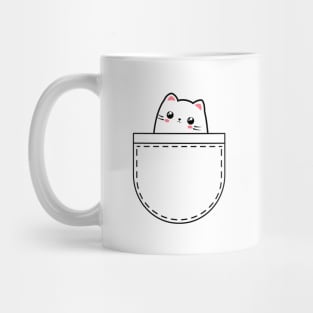 Kawaii cat in the pocket. Mug